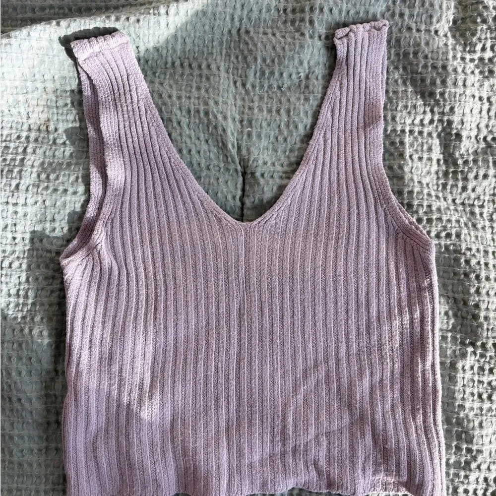 Gray Ribbed Knit Top - Picture 2 of 2